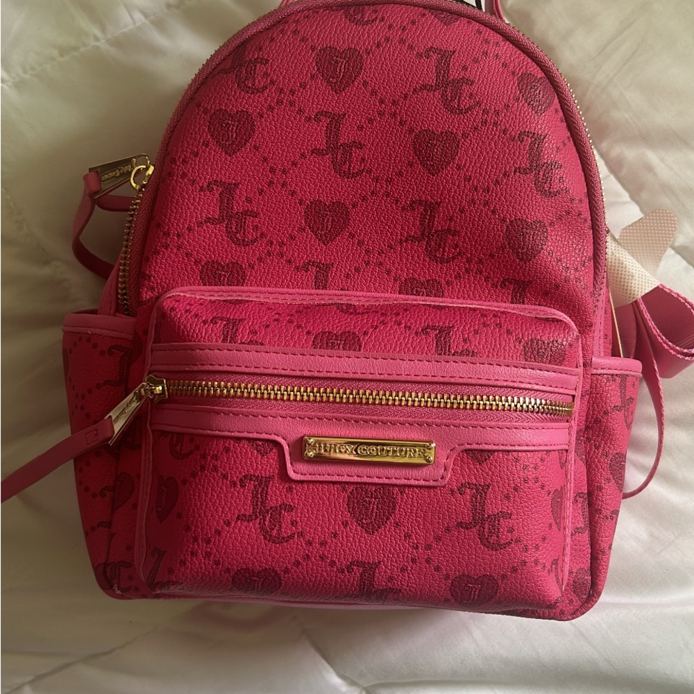 Juicy Couture Pink Backpack with Gold-Tone Accents